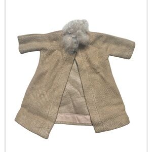 Vintage Barbie Tan Real Mohair Fur Collar Jacket